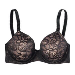 Bali One Smooth U Convertible Underwire Bra 3516 Black Lace Size 34C $38 NWT New